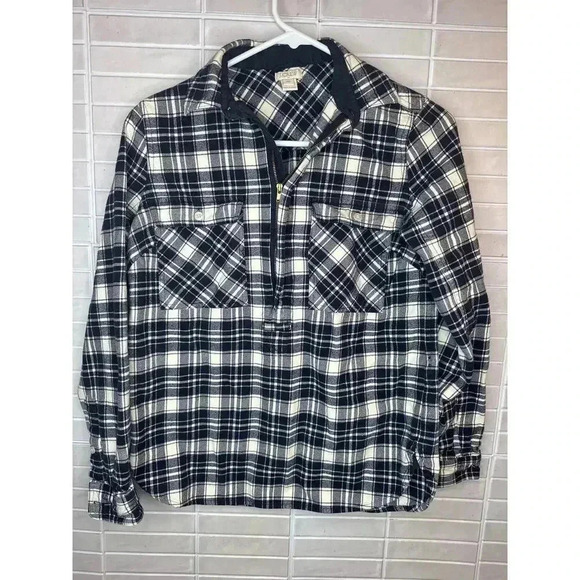 J.Crew Heavy Plaid 1/4 Zip Shirt - Women’s XXS - Picture 1 of 7
